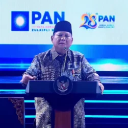 Presiden Prabowo Subianto saat menghadiri puncak peringatan HUT ke-28 PAN di Jakarta Convention Center (JCC), Jakarta, Jumat (18/9/2026) (Istimewa)