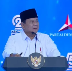 Presiden Prabowo Subianto menanggapi pidato Ketua Umum